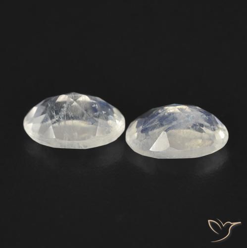 Rainbow Moonstone Gemstones in 6 x 4 mm (calibrated) Size for Sale, Rainbow Moonstone Stones in Bluish White Color