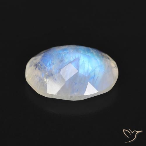 Rainbow Moonstone Gemstone in 11 x 9 mm (calibrated) Size for Sale, Rainbow Moonstone Stone in Bluish White Color