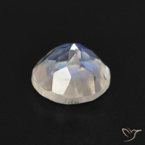 Rainbow Moonstone Gemstone in 6 mm (calibrated) Size for Sale, Rainbow Moonstone Stone in Bluish White Color