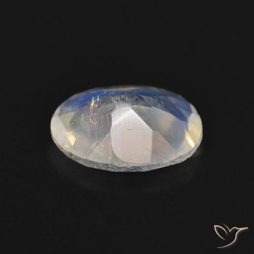 Rainbow Moonstone Gemstone in 9 x 7 mm (calibrated) Size for Sale, Rainbow Moonstone Stone in Bluish White Color