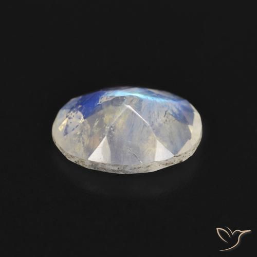Rainbow Moonstone Gemstone in 9 x 7 mm (calibrated) Size for Sale, Rainbow Moonstone Stone in Bluish White Color