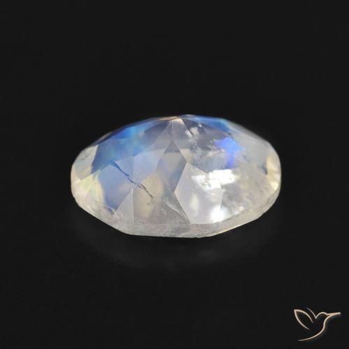 Rainbow Moonstone Gemstone in 9 x 7 mm (calibrated) Size for Sale, Rainbow Moonstone Stone in Bluish White Color