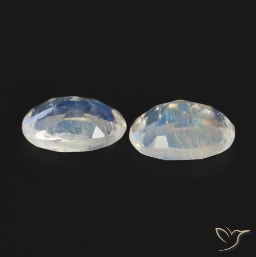 Rainbow Moonstone Gemstones in 6 x 4 mm (calibrated) Size for Sale, Rainbow Moonstone Stones in Bluish White Color