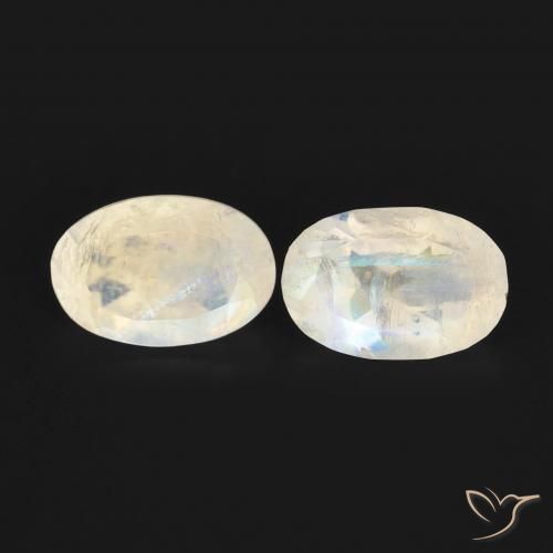 1.03ctw Natural Bluish White Rainbow Moonstone, Oval, Transparent