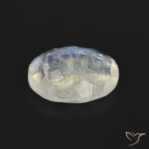Rainbow Moonstone Gemstone in 11 x 9 mm (calibrated) Size for Sale, Rainbow Moonstone Stone in Bluish White Color