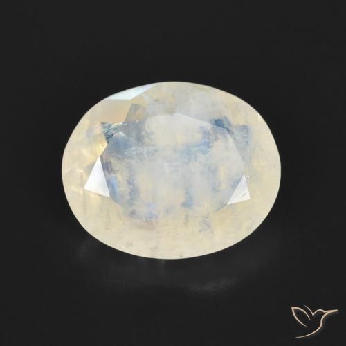 2.69ct Natural Bluish White Rainbow Moonstone, Oval, Transparent