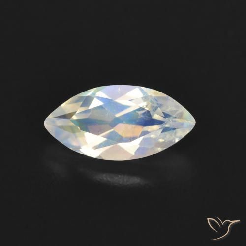 0.52ct Natural Bluish White Rainbow Moonstone, Marquise, Transparent