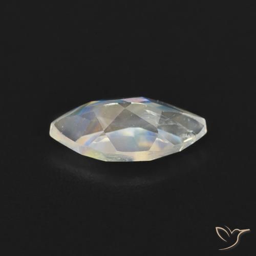 Rainbow Moonstone Gemstone in 8 x 4 mm (calibrated) Size for Sale, Rainbow Moonstone Stone in Bluish White Color