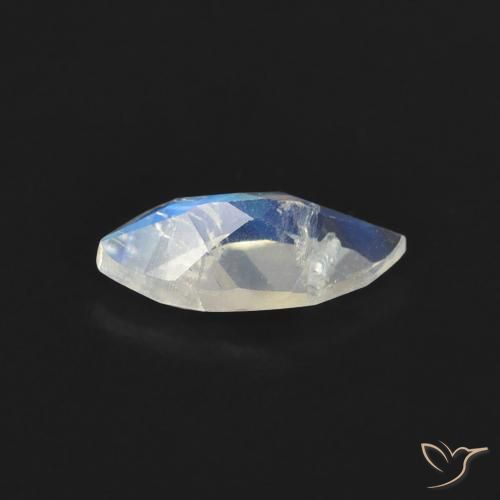 Rainbow Moonstone Gemstone in 8 x 4 mm (calibrated) Size for Sale, Rainbow Moonstone Stone in Bluish White Color