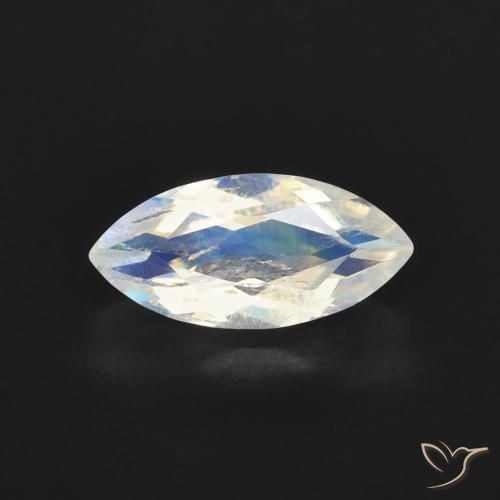 0.61ct Natural Bluish White Rainbow Moonstone, Marquise, Transparent