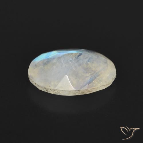 Rainbow Moonstone Gemstone in 9 x 7 mm (calibrated) Size for Sale, Rainbow Moonstone Stone in Bluish White Color