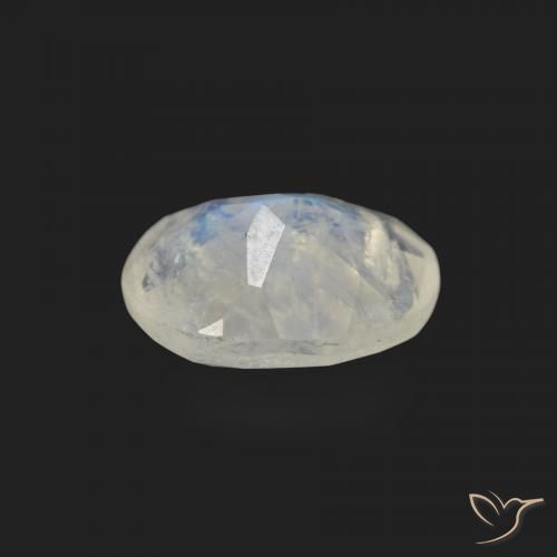Rainbow Moonstone Gemstone in 8 x 6 mm (calibrated) Size for Sale, Rainbow Moonstone Stone in Bluish White Color