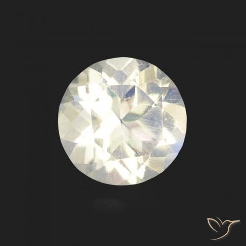 0.48ct Natural Bluish White Rainbow Moonstone, Round, Transparent