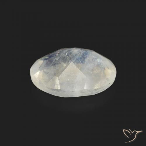 Rainbow Moonstone Gemstone in 8.3 x 6.3 mm Size for Sale, Rainbow Moonstone Stone in Bluish White Color