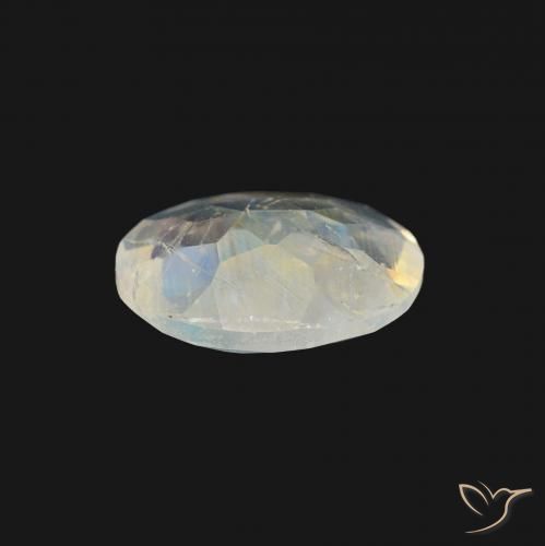 Rainbow Moonstone Gemstone in 8 x 6 mm (calibrated) Size for Sale, Rainbow Moonstone Stone in Bluish White Color