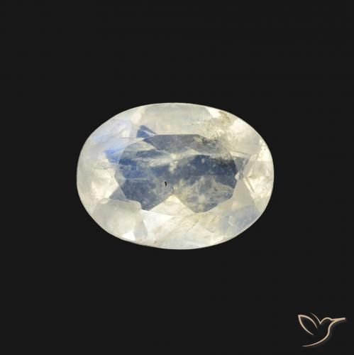 1.04ct Natural Bluish White Rainbow Moonstone, Oval, Transparent