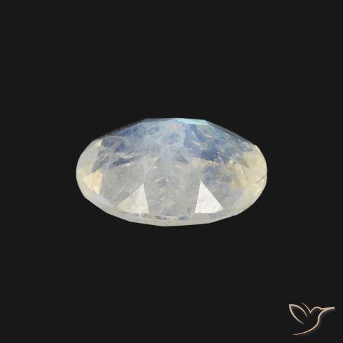 Rainbow Moonstone Gemstone in 8 x 6 mm (calibrated) Size for Sale, Rainbow Moonstone Stone in Bluish White Color
