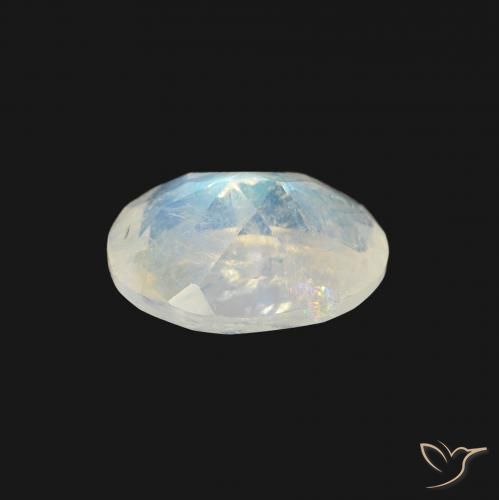 Rainbow Moonstone Gemstone in 8 x 6 mm (calibrated) Size for Sale, Rainbow Moonstone Stone in Bluish White Color