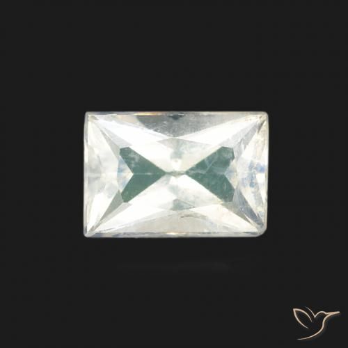 0.50ct Natural Bluish White Rainbow Moonstone, Baguette, Transparent