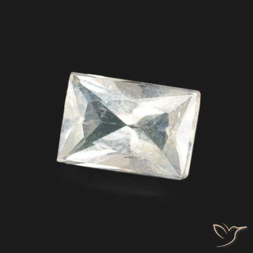 0.50 ct White Rainbow Moonstone Stone, Natural Rainbow Moonstone in Baguette Scissor Cut Shape for Sale