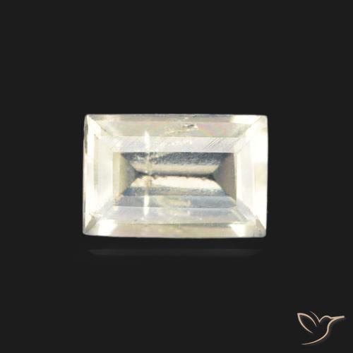 0.46ct Natural Bluish White Rainbow Moonstone, Baguette, Transparent