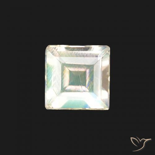 0.30ct Natural Bluish White Rainbow Moonstone, Square, Transparent