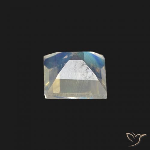 Rainbow Moonstone Gemstone in 6 x 6 mm (calibrated) Size for Sale, Rainbow Moonstone Stone in Bluish White Color