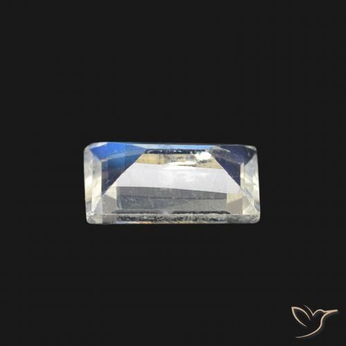 Rainbow Moonstone Gemstone in 6 x 3.7 mm Size for Sale, Rainbow Moonstone Stone in Bluish White Color