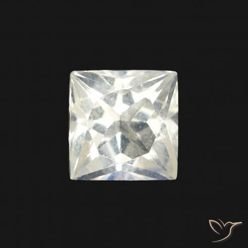 0.36ct Natural Bluish White Rainbow Moonstone, Square, Transparent
