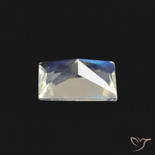 Rainbow Moonstone Gemstone in 5.7 x 4 mm Size for Sale, Rainbow Moonstone Stone in Bluish White Color