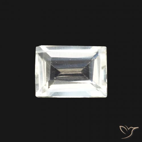 0.75ct Natural Bluish White Rainbow Moonstone, Baguette, Transparent