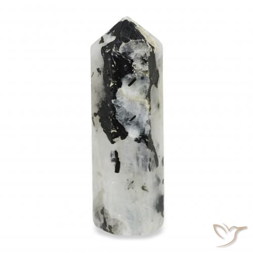 27.92ct Natural White with Black Rainbow Moonstone, Fancy, Opaque