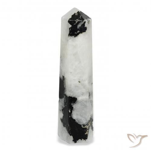 33.97ct Natural White with Black Rainbow Moonstone, Fancy, Opaque