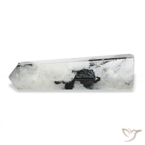 33.97 ct White Rainbow Moonstone Stone, Natural Rainbow Moonstone in Pencil Cut Shape for Sale
