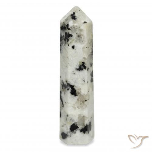 45.95ct Natural White with Black Rainbow Moonstone, Fancy, Opaque