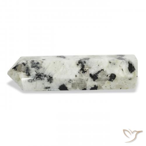 45.95 ct White Rainbow Moonstone Stone, Natural Rainbow Moonstone in Pencil Cut Shape for Sale