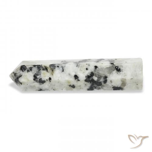 39.66 ct White Rainbow Moonstone Stone, Natural Rainbow Moonstone in Pencil Cut Shape for Sale