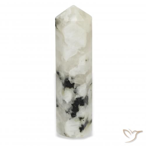 51.57ct Natural White with Black Rainbow Moonstone, Fancy, Opaque