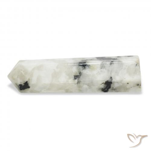 51.57 ct White Rainbow Moonstone Stone, Natural Rainbow Moonstone in Pencil Cut Shape for Sale