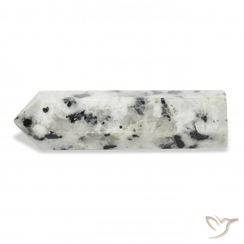 47.54 ct White Rainbow Moonstone Stone, Natural Rainbow Moonstone in Pencil Cut Shape for Sale