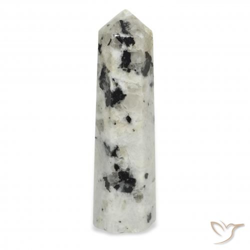 37.89ct Natural White with Black Rainbow Moonstone, Fancy, Opaque