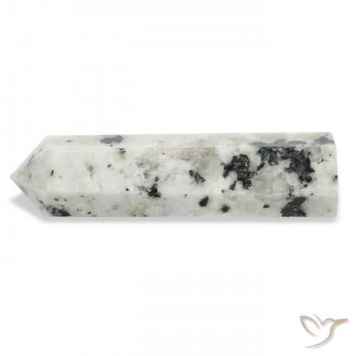 48.76 ct White Rainbow Moonstone Stone, Natural Rainbow Moonstone in Pencil Cut Shape for Sale
