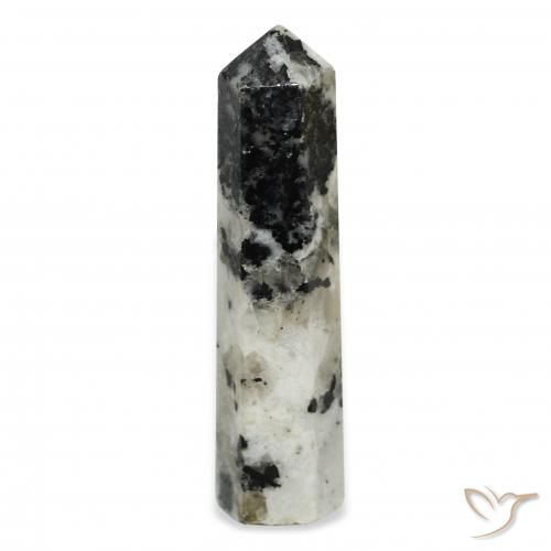38.85ct Natural White with Black Rainbow Moonstone, Fancy, Opaque