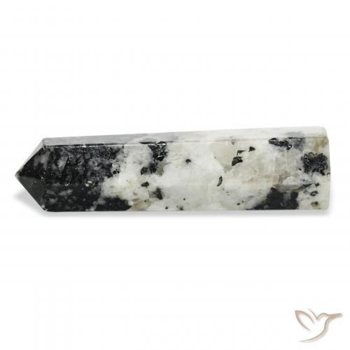 38.85 ct White Rainbow Moonstone Stone, Natural Rainbow Moonstone in Pencil Cut Shape for Sale