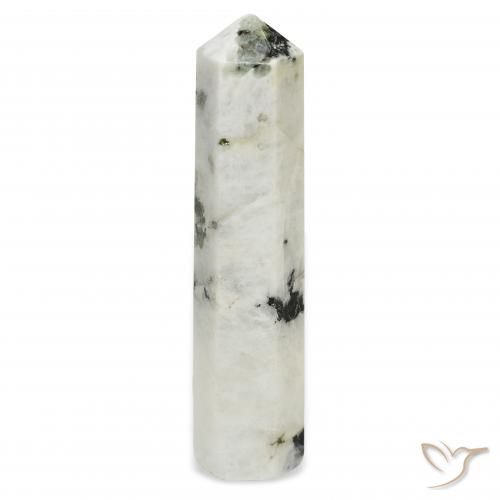 42.52ct Natural White with Black Rainbow Moonstone, Fancy, Opaque