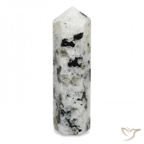 46.59ct Natural White with Black Rainbow Moonstone, Fancy, Opaque