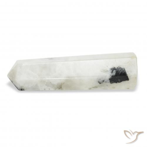 33.60 ct White Rainbow Moonstone Stone, Natural Rainbow Moonstone in Pencil Cut Shape for Sale