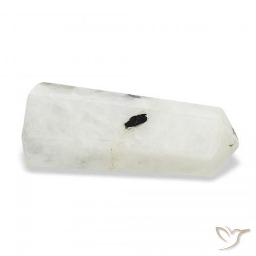 Rainbow Moonstone Gemstone in 30.5 x 12.6 mm Size for Sale, Rainbow Moonstone Stone in White with Black Color