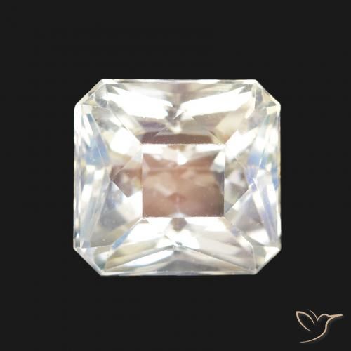 1.99ct Natural Bluish White Rainbow Moonstone, Emerald Cut, VVS