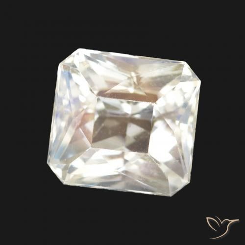 1.99 ct White Rainbow Moonstone Stone, Natural Rainbow Moonstone in Octagon Step Cut Shape for Sale